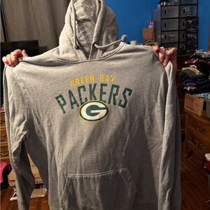 47 Brand Green Bay Packers Gray Crewneck Hoodie